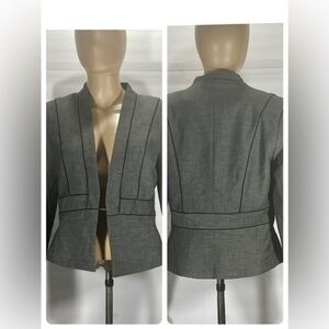 H&H&M PEPLUM GRAY BLAZER SIZE 8